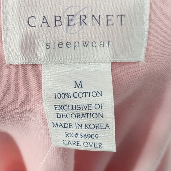 NWT Cabernet Sleepwear Pink Nightgown Sleepwear Embroidered Coffee Latte Women M - Picture 2 of 7
